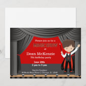 verjaardagsfeestje van Magic Show Kaart (Voorkant / Achterkant)