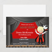 verjaardagsfeestje van Magic Show Kaart (Voorkant / Achterkant)
