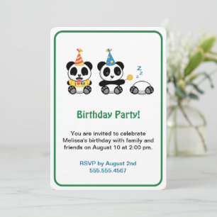 Verjaardagsfeestje van Mooie Panda's Kaart
