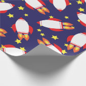 Verjaardagsfeestje van ruimteraketten cadeaupapier (Hoek)