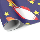 Verjaardagsfeestje van ruimteraketten cadeaupapier (Rol Hoek)