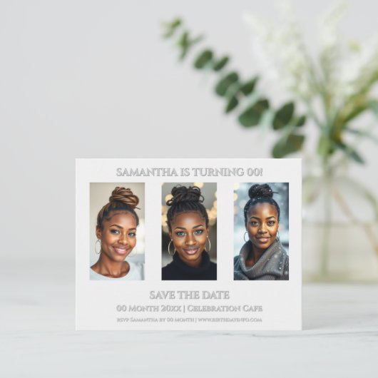 Verjaardagsfeestje verrassingsfeest elke leeftijd  briefkaart (Staand voorkant)