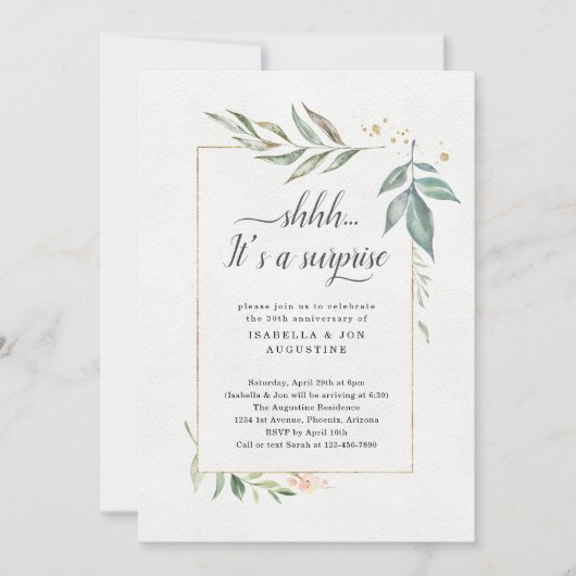 Verjaardagsfeestje verrassingsfeest Watercolor Blo Kaart (Voorkant)