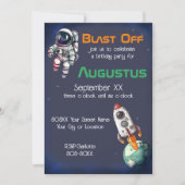 Verjaardagsfeestje voor astronaut in de buitenruim kaart (Voorkant)