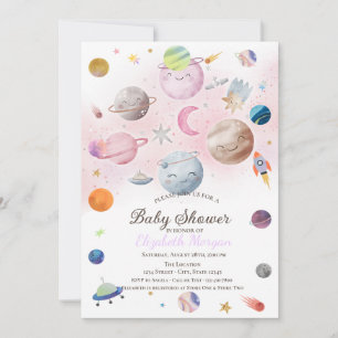 Verjaardagsfeestje voor baby met Outer Space Galax Kaart