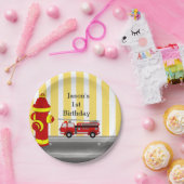 verjaardagsfeestje voor brandweerwagen papieren bordje (Feest)