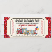 Verjaardagsfeestje voor circuskaartjes kaart (Voorkant)