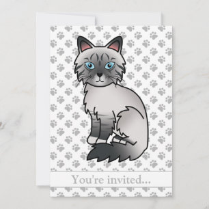 Verjaardagsfeestje voor een Blue Point Tabby Birma Kaart