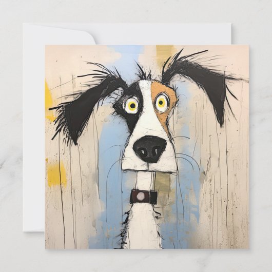 Verjaardagsfeestje voor een eigenzinnige hond kaart (Achterkant)