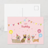 Verjaardagsfeestje voor honden briefkaart (Voorkant / Achterkant)