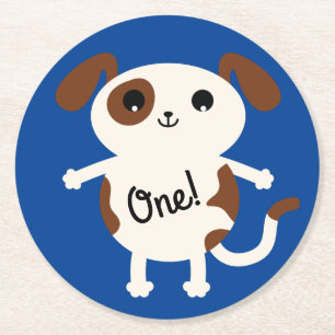Verjaardagsfeestje voor honden Kinder Ronde Kartonnen Onderzetter