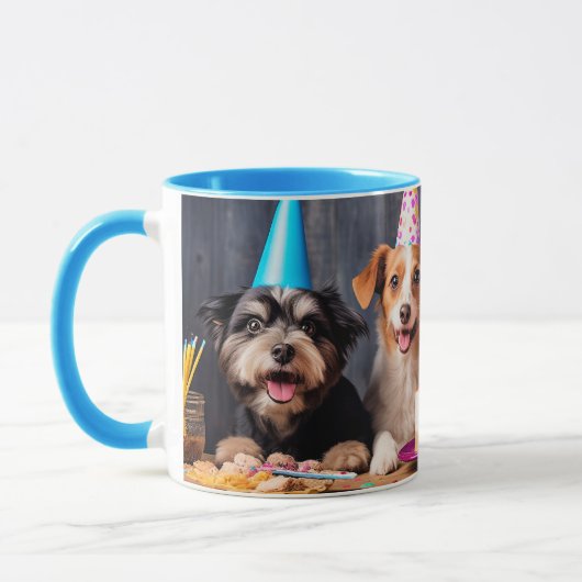 Verjaardagsfeestje voor honden mok (Links)