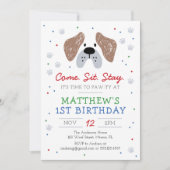 Verjaardagsfeestje voor honden, Puppy Paw-ty Uitno Kaart (Voorkant)