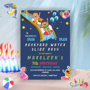 Verjaardagsfeestje voor jongen of meisje met water kaart