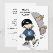 Verjaardagsfeestje voor jongens kaart (Voorkant / Achterkant)