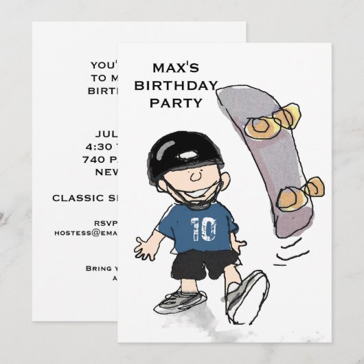 Verjaardagsfeestje voor jongens kaart (Voorkant / Achterkant)