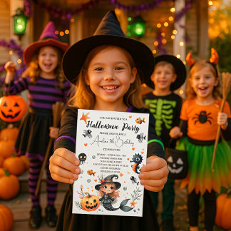 Verjaardagsfeestje voor kind op Halloween schattig Kaart