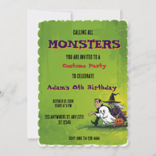 Verjaardagsfeestje voor kinderen Halloween Hallowe Kaart