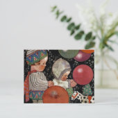 Verjaardagsfeestje voor kinderen in vintage stijl, briefkaart (Staand voorkant)