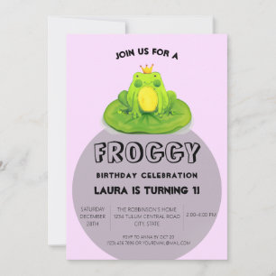 Verjaardagsfeestje voor kinderen King Frog Kaart