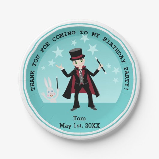 verjaardagsfeestje voor kinderen uit de Magica Papieren Bordje (Voorkant)