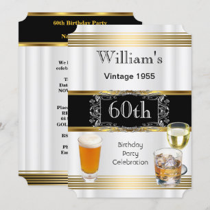 Verjaardagsfeestje voor mannen van 60 jaar oud Gou Kaart