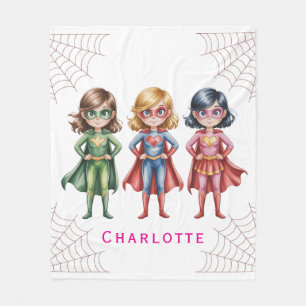 Verjaardagsfeestje voor meisjes van Supergirl Hero Fleece Deken