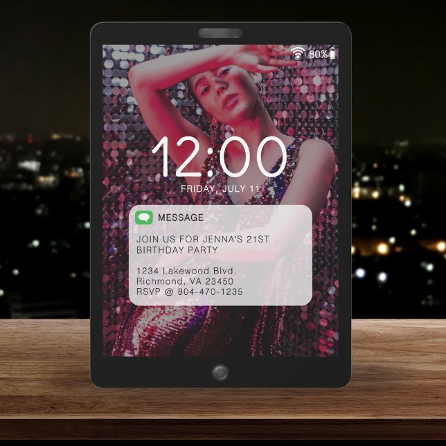 Verjaardagsfeestje voor mobiele telefoon vergrende (Cell Phone Lock Screen Birthday Party Black
)