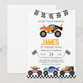 Verjaardagsfeestje voor moderne kinderen met monst kaart (Voorkant / Achterkant)