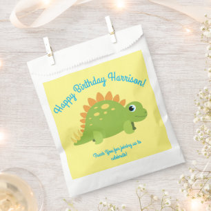 Verjaardagsfeestje voor Stegosaurus-dinosaurussen Bedankzakje