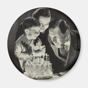 Verjaardagsfeestje voor vader met cake magneet