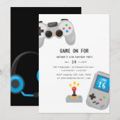 Verjaardagsfeestje voor Videogames Kaart (Voorkant / Achterkant)
