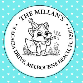 verjaardagsfeestje vos thema  zelfinktende stempel