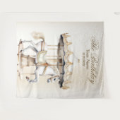 Verjaardagsfeestje Vrolijk naar ronde Circus Carna Wandkleed (Voorkant (horizontaal))