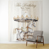 Verjaardagsfeestje Vrolijk naar ronde Circus Carna Wandkleed (In situ)