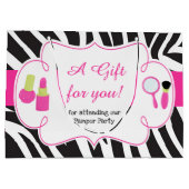 verjaardagsfeestje Zebra print Pamper party Dankuw Groot Cadeauzakje (Achterkant)