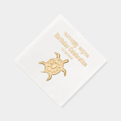 Verjaardagsfeestje zeeschildpad viering #2 naam da folie servetten (Rechts)