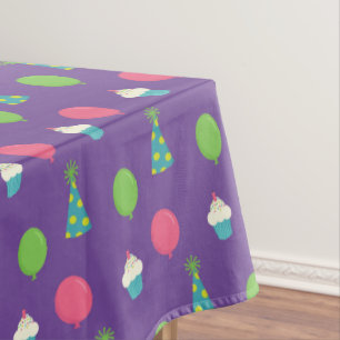 Verjaardagsfeestjes, petten en cupcakes tafelkleed