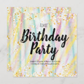 verjaardagsfeestuitnodiging kaart (Voorkant / Achterkant)