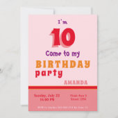 Verjaardagsfeestuitnodiging Kinder  Kaart (Voorkant)