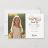Verjaardagsfoto boog beige bedankkaart (Voorkant)
