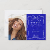 Verjaardagsfoto handgeschreven boeg koninklijk bla bedankkaart (Voorkant)