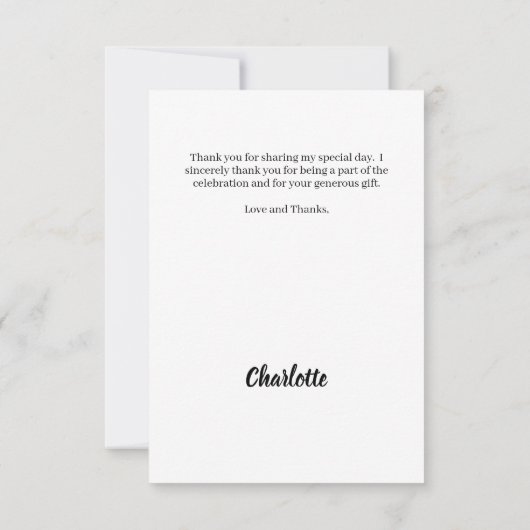 Verjaardagsfoto hart bedankkaart (Achterkant)