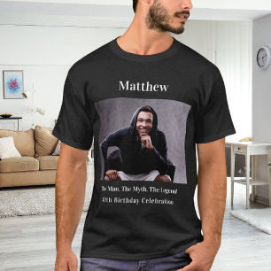 Verjaardagsfoto man mythe legende naam fun t-shirt