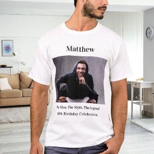 Verjaardagsfoto man mythe legende naam fun t-shirt
