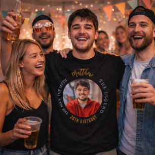 Verjaardagsfoto man mythe legende t-shirt