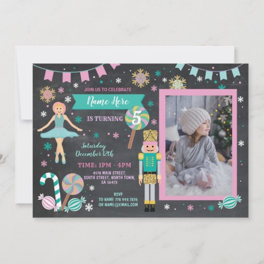 Verjaardagsfoto Notenkraker Party Kerstballet Kaart (Voorkant)