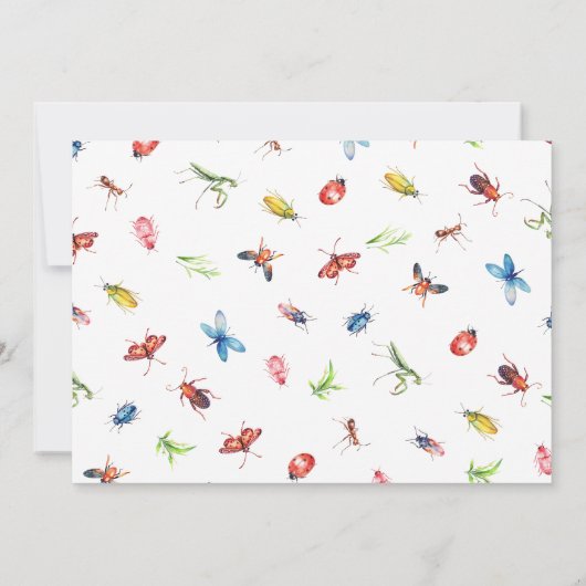 Verjaardagsfoto van Bug kaart met dankwoord (Achterkant)