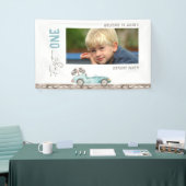 Verjaardagsfoto van raceauto spandoek (Beurs)