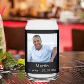 Verjaardagsfoto zwart wit blikvorm glas